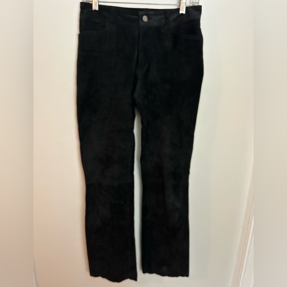 Joy Jou Skins Vintage Suede Pants Black Sz 7/8 EUC